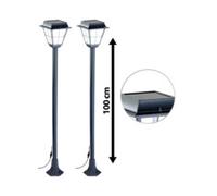 2 lampadaires solaires de jardin à LED - Hybride Lunartec