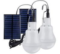 2 Lampe Camping Solaire Portable,Ampoule Solaire LED Lampe Urgence Solaire Lumière Jardin Lanterne Éclairage Solaire