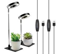 2 Lampe Plante,Lampe de Croissance 48 LED Spectre Complet pour Plantes | avec Base Détachable et Hauteur Réglable,3 Modes de Couleur 10 Niveaux de Luminosité Minuterie Auto 3/9/12H