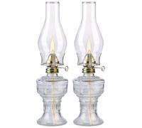 2 lampes à pétrole tempête rétro - 32 cm [Lunartec]
