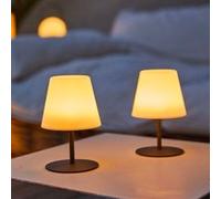 2 lampes à poser en aluminium gris anthracite 1,2W 110 lm IP54 H.16 cm Lumisky Twins