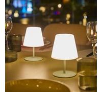 Lumisky Lampes de table LED TWINS Set de 2, sans fil, H16 cm, olive