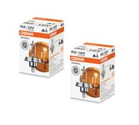 2 Lampes Asymétriques Halogènes OSRAM R2 45/40W 12V Fiat 500 126 127 Auto Époque