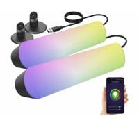 2 lampes d'ambiance USB à LED RVB CCT avec contrôle par application Luminea Home Control