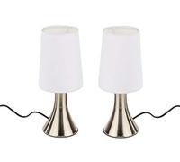 2 lampes de chevet avec fonction tactile de - acier/inox blanc