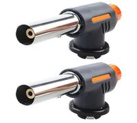 2 lampes de poche de cuisine professionnelles au butane torche au propane, torche à flamme soufflée, torche de chef pour crèmes brûlées, barbecue, cuisson au four, camping