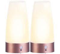 2 lampes de table rondes avec capteur de mouvement PIR - Avec batterie [Lunartec]