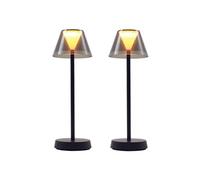 Lumisky Lot de 2 lampes de table sans fil LED blanc chaud BEVERLY BLACK H34cm