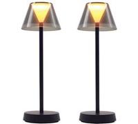 Lumisky Lot de 2 lampes de table sans fil LED blanc chaud BEVERLY BLACK H34cm