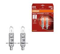 2 Lampes Halogène OSRAM H1 Night Breaker Laser +150% Argent +100% 55W 12V