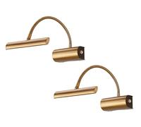 2 lampes modernes à LED - Idéales pour l'éclairage de tableaux - Avec bras flexible en laiton vieilli - Intensité variable via variateur rotatif