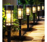 Lot de 2 lampes solaires extérieures, éclairage LED - Noir - Linxor Noir