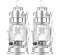 2 lampes tempêtes LED rechargeables avec variateur 200 lm / 3W / 8000K - Argent [Lunartec]