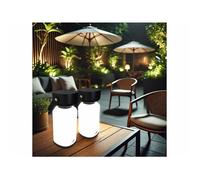 2 lanternes d’extérieur rechargeables LED 120 lm - coloris noir