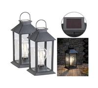 Lunartec : 2 lanternes LED solaires 5 lm avec capteur de luminosité G