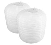 2 lanternes pliables en papier blanc avec armature en fer | abat-jour DIY à peindre, lumière adoucie et protection contre les taches, pour chambre ou coin détente