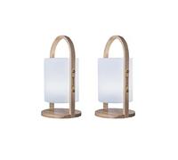 2 Lanternes sans fil LED WOODY H37cm