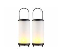 Lunartec : 2 lanternes solaires à LED avec 96 LED effet flamme