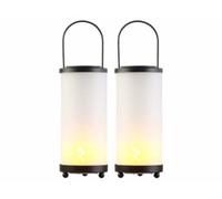 2 lanternes solaires à LED avec 96 LED effet flamme Lunartec