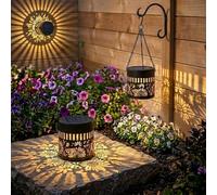 2 Lanternes Solaires D'extérieur, Blanc Chaud Lampes Solaires de Jardin