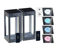 Lunartec 2 lanternes solaires d'extérieur télécommandées à couleur changeante 80 lm