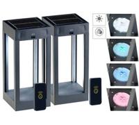 Lunartec : 2 lanternes solaires d'extérieur télécommandées à couleur changeante 80 lm G