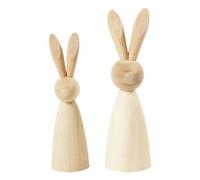 2 Lapins En Bois À Décorer - 12 Et 14 Cm
