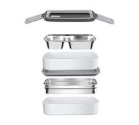2 Layer Insulated Lunch Container 304 Stainless Steel Leakproof With Handle | 2 Layer 304 Stainless Steel Lunch Container With Sealed Compartments Handle And Insulated Design For School Work Travel