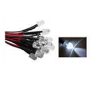 2 LED câblées 10 mm lumière blanche ultralumineuses 20000 MCD 12 V câble prêt pré filaire diodes