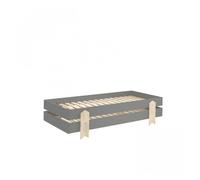Vipack 2 lits empilables Modulo Smiley Gris 90x200 cm L203,6 x Lg93,8 x H27,5 cm