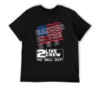 2 Live Crew Banned in The USA Rap Hip Hop T Shirt BlackOne Size