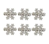 2. Lot de 6 épingles à cheveux scintillantes en forme de flocon de neige, strass et perles, bijoux de cheveux pour adolescentes et femmes, cadeau délicat