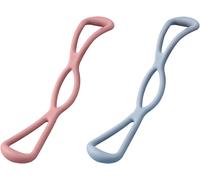 2 Lot De Corde Élastique D'exercice D'épaule,Corde Élastique Dos De Yoga Fitness,Corde D'exercice Bras En Forme 8,Pour Les Bras,Bandes Extensibles Yoga,De Pilates-Rose,Bleu