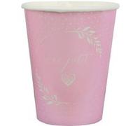 2 Lots de 10 Gobelets en carton ""mon petit coeur"" Rose et Blanc REF/7621 (Baby Shower, Naissance, Baptême)