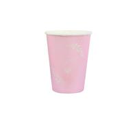 2 Lots de 10 Gobelets en carton ""mon petit coeur"" Rose et Blanc REF/7621 (Baby Shower Naissance Baptême)