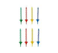 2 Lots de chacun 24 bougies d'anniversaire et 12 bobèches Rio Party Fackelmann