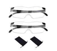 2 loupes, loupes de champ de vision, loupes empilées, lunettes de lecture, lunettes sans bordure, loupes 1,6 x avec 2 étuis à lunettes, convient pour le travail rapproché, la production artisanale
