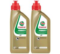 2 Lt Huile Mélange Moteur Moto Scooter 2 Pas CASTROL POWER1 2T Semi-Synthétiques