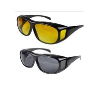 2 Lunettes de Conduite Jour & Nuit - Anti-Reflet et Anti-Eblouissement - Vision Optimale de Jour comme de Nuit -