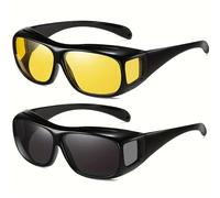 2 Lunettes De Conduite Jour & Nuit ¿ Surlunettes Anti-Reflet Et Anti-Éblouissement ¿ Vision Optimale Soleil & Nuit ¿ Uv400 ¿ Straße Tech