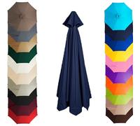 2 m 2,3m 2,5m 2,7m 3m 3,5m Tapis de jardin Auvent De Remplacement Pour Parasol De Terrasse 6/8 Baleines, résistant aux UV et à l'eau Bleu marine 2,5 m (pour 6 branches，longueur 48 à 49 po)