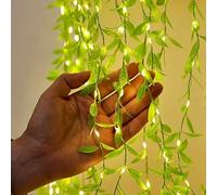 2 m 20 LED Guirlande lumineuse de feuilles artificielles vertes, convient pour l'emballage de cadeaux, les cadeaux de Nouvel An, les tables de dessert de mariage, la décoration de gâteaux, les fêtes d