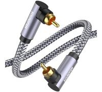 2 m Subwoofer Cable 90 Degree-Digital Audio Coaxial Cable-Two Gold Right Angle RCA Connectors-Audio Cable-Subwoofer,Home Cinema,AV Receiver,Amplifier