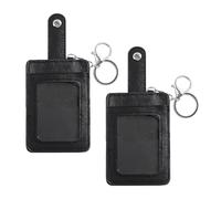 2 Manches De Cartes Noires Brouillards Clés, Clés À Clip Modique Classiques, Couverture en Cuir Simple avec Cartes en Couleur, Couverture De Cartes Multiples