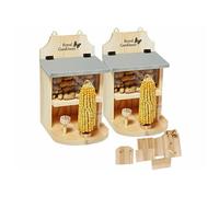 : 2 mangeoires pour écureuil avec toit en métal à assembler