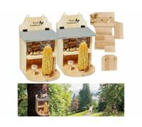 Royal Gardineer : 2 mangeoires pour écureuil avec toit en métal à assembler G