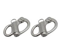 2 manilles à largage rapide en acier inoxydable 316 argentées, auto-bloquantes à piton fixe avec crochet à ressort serré, accessoires marins pour porte-clés et voilier, charge 992 lb / 450 kg