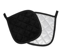 2 Maniques Cuisine - Manichetti da Forno - 20 x 20 cm - Matériau en Polyester - Utilisables comme Manique ou Gant de Four - pour Cuisiner et Cuire au Four (Noir)