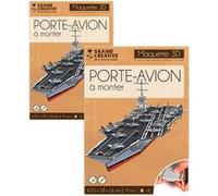 2 maquettes porte-avion à construire soi-même 63 x 18 x 16 cm Noir G