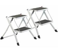2 marchepieds pliables en acier avec revêtement antidérapant - 2 marches AGT